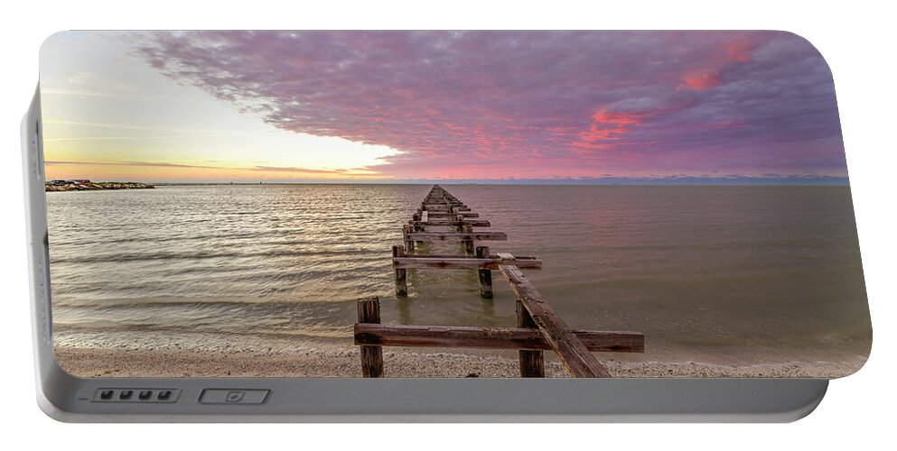 Sun Portable Battery Charger featuring the photograph Shell Ridge Sunrise by Christopher Rice