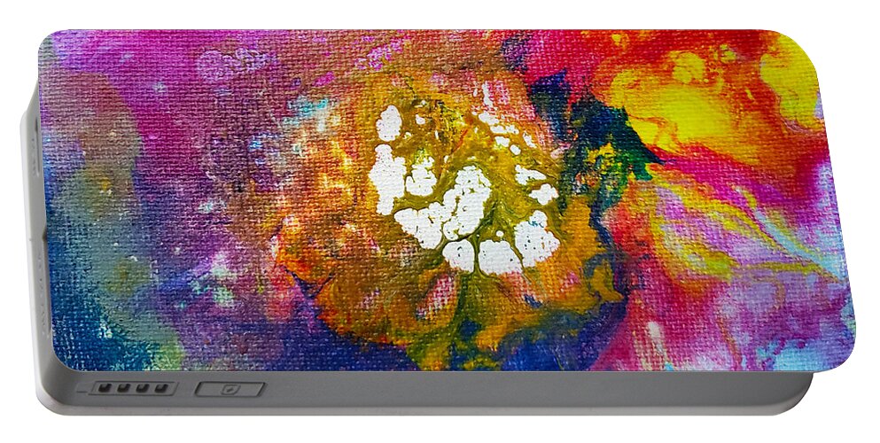 Abstract Portable Battery Charger featuring the painting Shell-Shocked by Christine Bolden