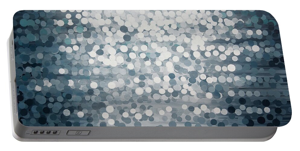 Water Portable Battery Charger featuring the painting Shimmering Water by Linda Bailey