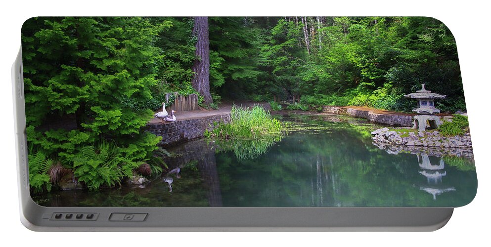 Pond Portable Battery Charger featuring the photograph Shinpi-tekina Pond by Sally Bauer
