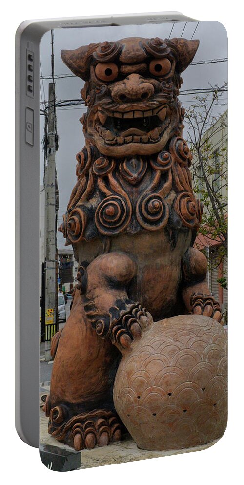 Okinawa Portable Battery Charger featuring the photograph Shisa by Eric Hafner