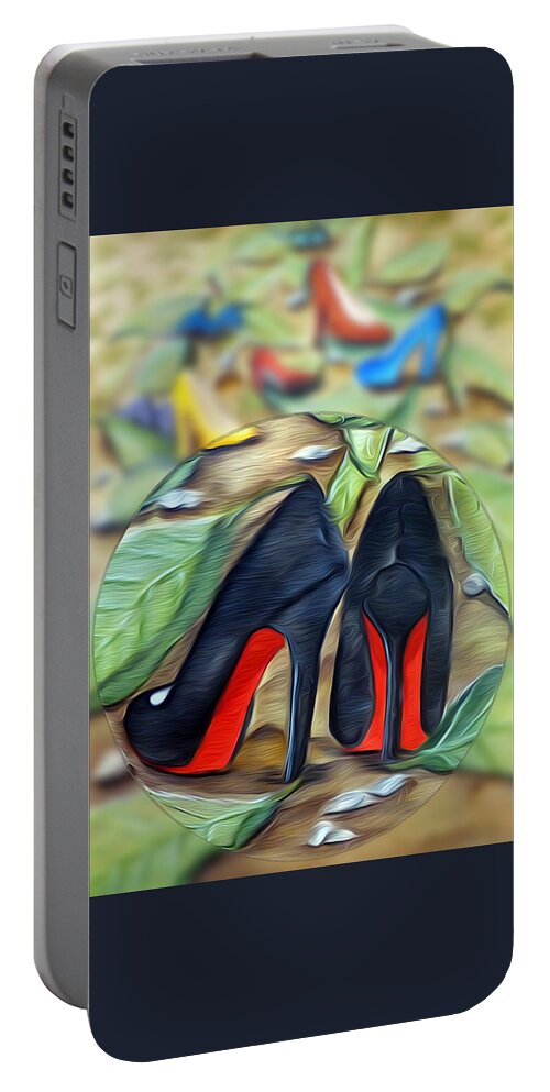 Digital Portable Battery Charger featuring the mixed media Shoe Garden by Ronald Mills