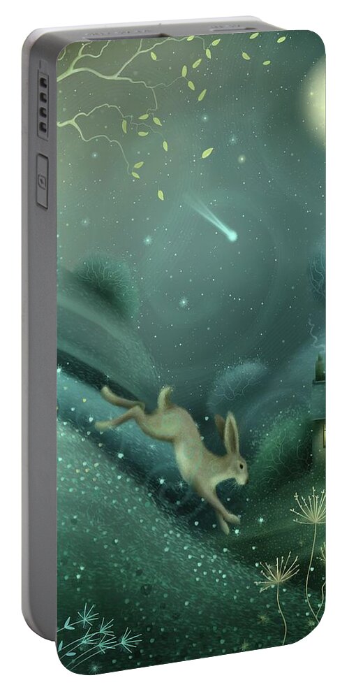 Solstice Portable Battery Charger featuring the painting Shooting Star by Joe Gilronan