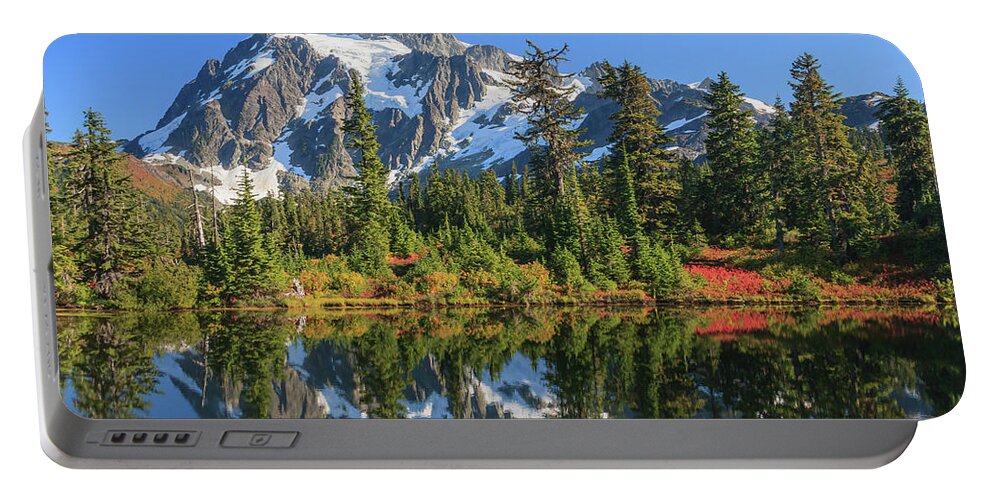 Mt. Shuksan Portable Battery Charger featuring the photograph Shuksan Reflection by Michael Rauwolf