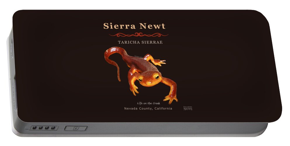 Sierra Newt Portable Battery Charger featuring the digital art Sierra Newt Taricha Sierrae by Lisa Redfern