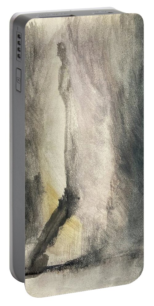 Gouache Portable Battery Charger featuring the painting silhouettes I by David Euler