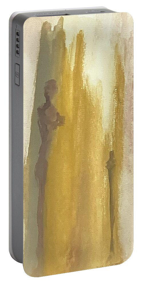 Figures Portable Battery Charger featuring the painting Silhouettes III by David Euler