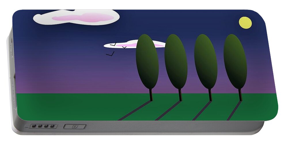 Landscape Portable Battery Charger featuring the digital art Simple Landscape 1 by Fatline Graphic Art