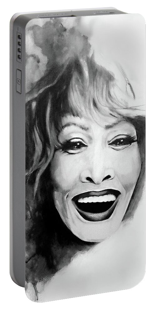 Singer Portable Battery Charger featuring the digital art Simply the Best Tina Turner by William Walts