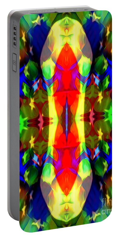 Fania Simon Portable Battery Charger featuring the mixed media Atomic Propositions -SIMPLY THE FLOOD by Fania Simon