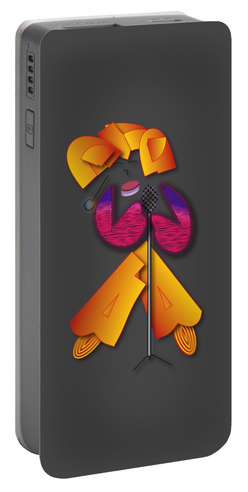 Cool Portable Battery Charger featuring the mixed media Sing by Marvin Blaine