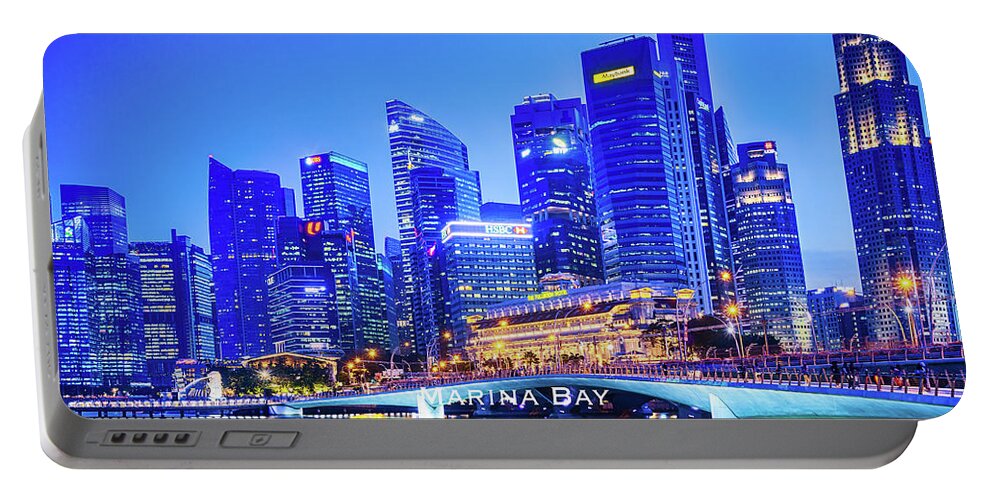 Singapore Portable Battery Charger featuring the photograph Singapore 142, Marina Bay by John Seaton Callahan