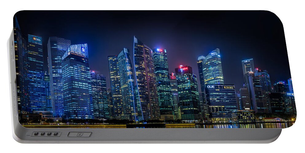 Panorama Portable Battery Charger featuring the photograph Singapore Skyline Panorama by Rick Deacon