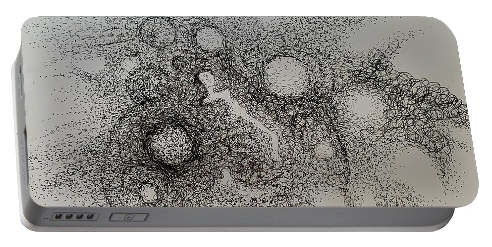 Dust Portable Battery Charger featuring the drawing Singing Dust by Franci Hepburn
