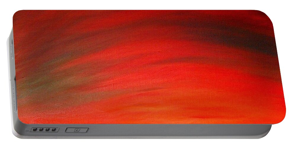 Sunrise Portable Battery Charger featuring the painting Singing Sky by Franci Hepburn