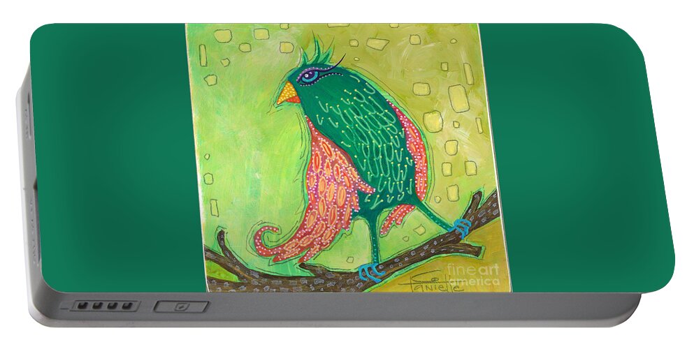 Bird Painting Portable Battery Charger featuring the painting Singing Sweet Songs by Tanielle Childers
