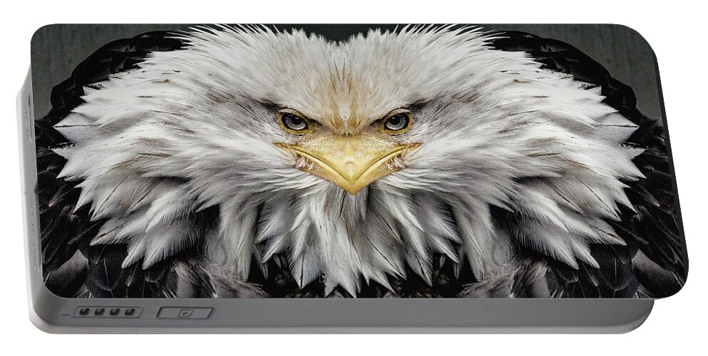 Powerful Portable Battery Charger featuring the digital art Sinister Featherhead by Pelo Blanco Photo