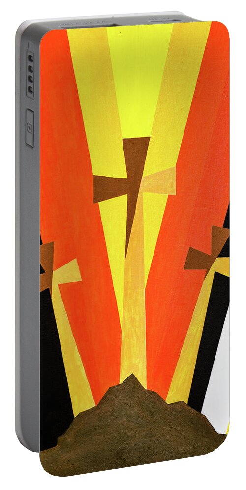 Cross Portable Battery Charger featuring the painting Sinner to Saint by Jonathan A