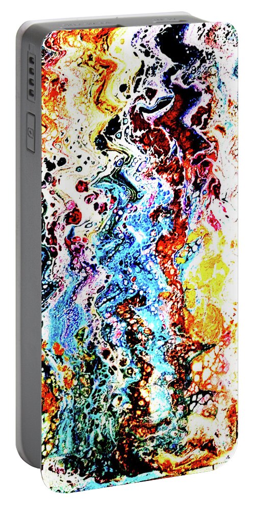 Colors Portable Battery Charger featuring the painting Sizzle by Anna Adams