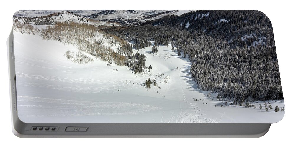 Utah Portable Battery Charger featuring the photograph Skiing Park City Ridgeline - South Monitor by Brett Pelletier