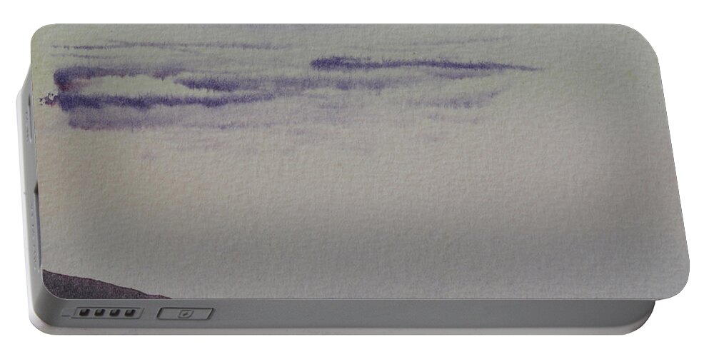 Watercolor Portable Battery Charger featuring the painting Sky Over Land's End by Mini Arora