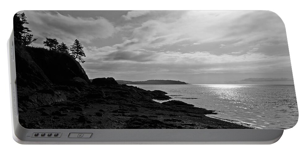 B&w Portable Battery Charger featuring the photograph Skyscape Partridge Beach by Alan Norsworthy