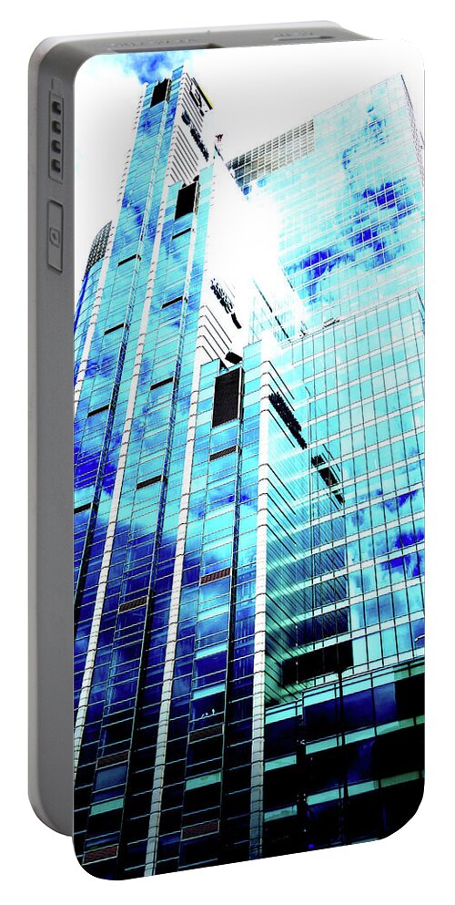 Skyscraper Portable Battery Charger featuring the photograph Skyscraper In Clouds In Warsaw, Poland 8 by John Siest