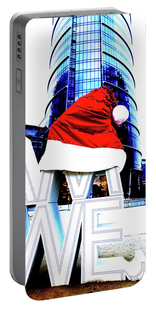 Skyscraper Portable Battery Charger featuring the photograph Skyscraper In Warsaw, Poland At Christmas 2 by John Siest