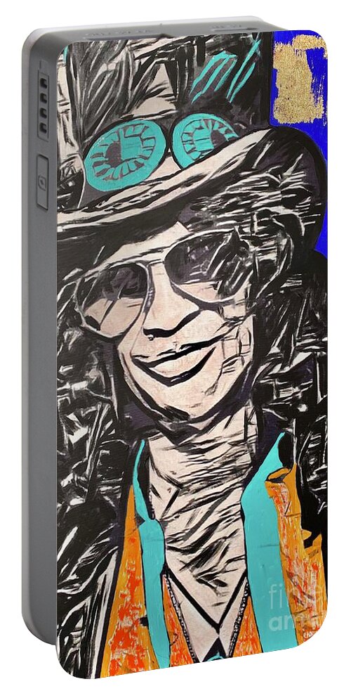 Slash Portable Battery Charger featuring the painting Slash by Jayime Jean