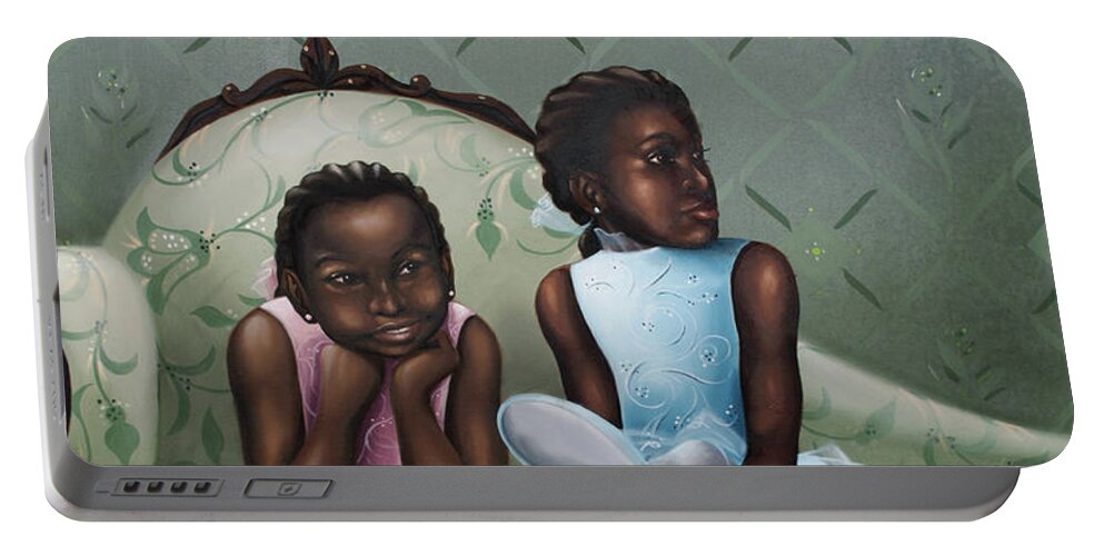 Portraits In Dance Portable Battery Charger featuring the painting Small Dancers by Clement Bryant