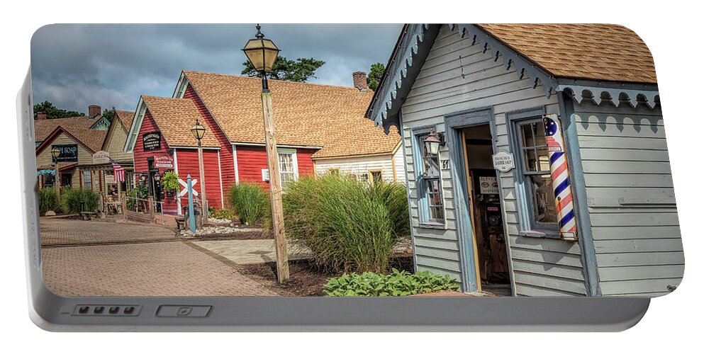New Jersey Portable Battery Charger featuring the photograph Smithville Old Barber Shoppe by Kristia Adams