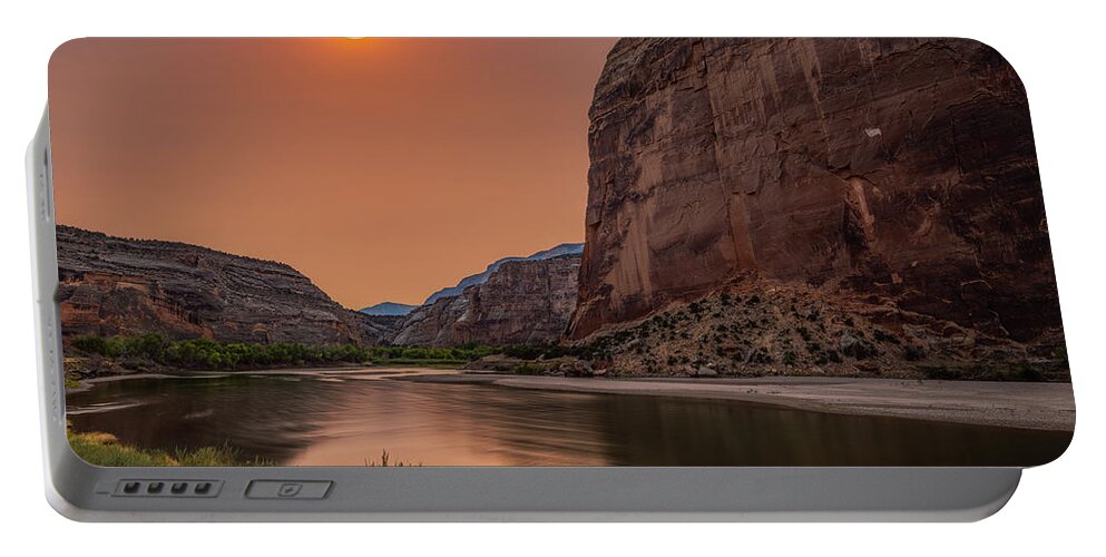 Colorado Portable Battery Charger featuring the photograph Smokin' Sunset by Darren White
