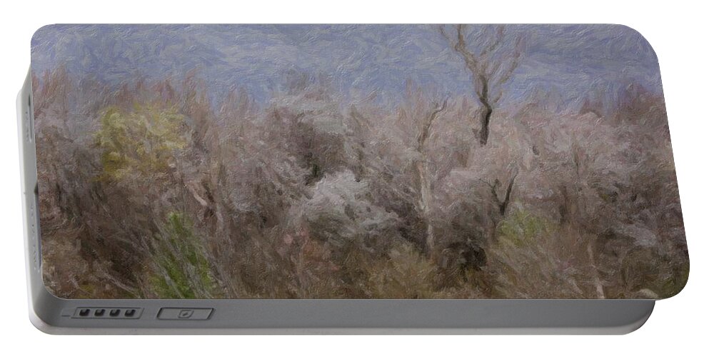 Tree Portable Battery Charger featuring the photograph Snow Treetops by Carolyn Ann Ryan