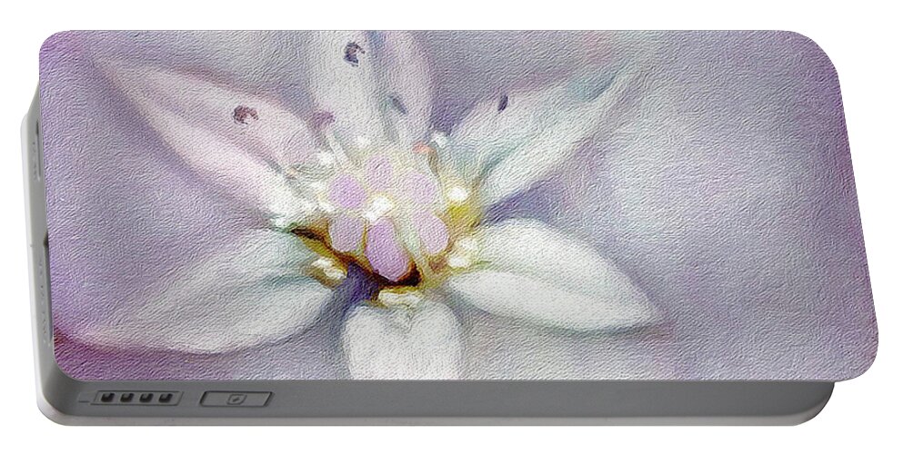 Soft Portable Battery Charger featuring the digital art Soft and Sweet Flower Art by Laurie's Intuitive