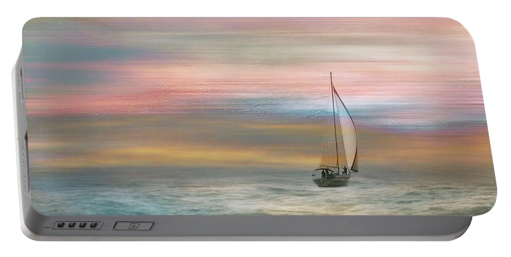 Photography Portable Battery Charger featuring the digital art Soft Sea Sailing by Terry Davis