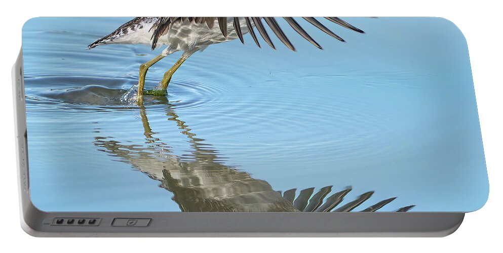Chevalier Solitaire Portable Battery Charger featuring the photograph Solitary sandpiper by Carl Marceau