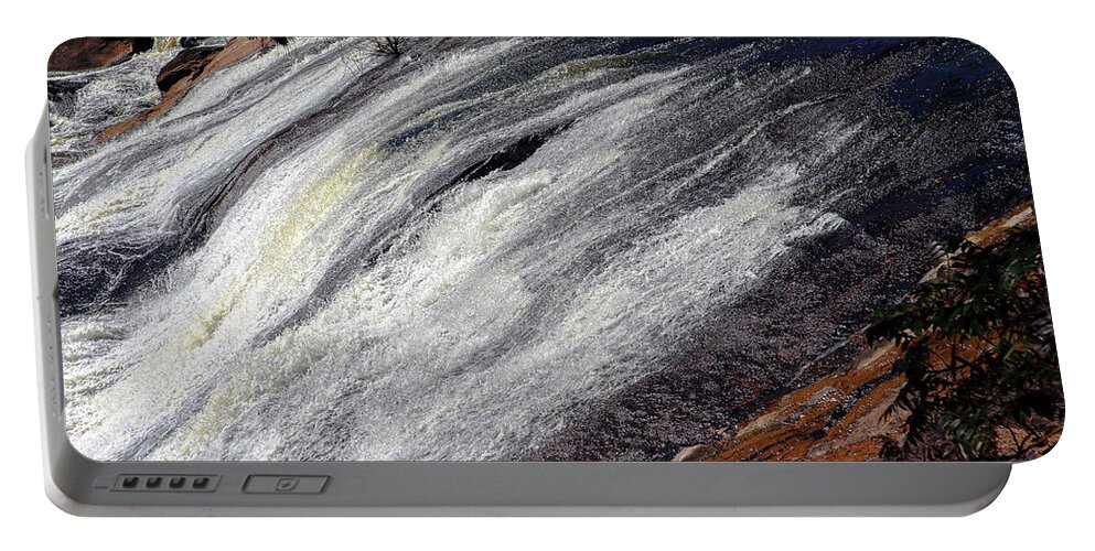 Towaliga River Portable Battery Charger featuring the photograph Some High Falls Streaming by Ed Williams