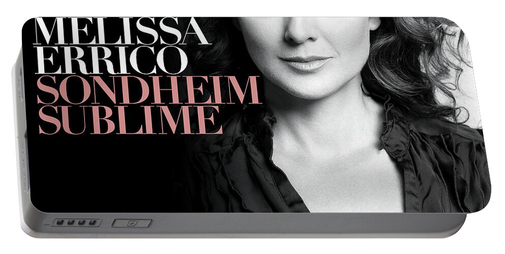 Melissa Errico Portable Battery Charger featuring the digital art Sondheim Sublime Album Cover by Designed by Mark Shoolery