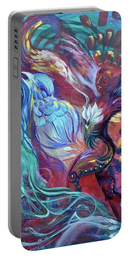 Dancer Portable Battery Charger featuring the mixed media Song and Dance by Sofanya White