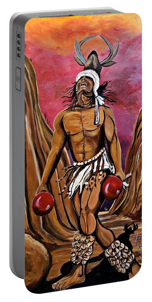  Portable Battery Charger featuring the painting Sonoran Son III by Emanuel Alvarez Valencia