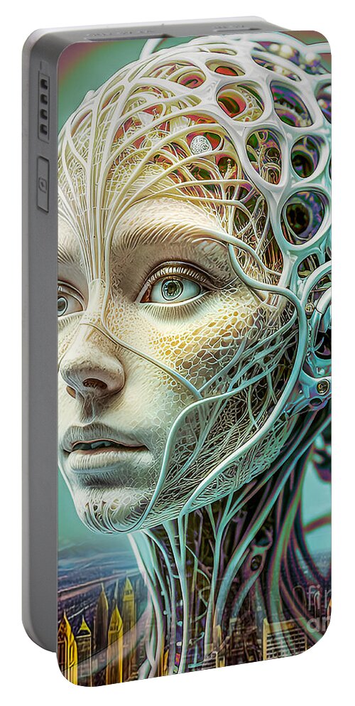 City Portable Battery Charger featuring the digital art SOUL of the CITY by Shadowlea Is