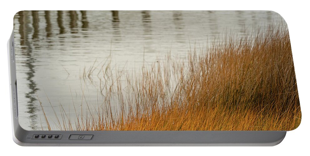 Marsh Portable Battery Charger featuring the photograph Sound Reflections by Joni Eskridge