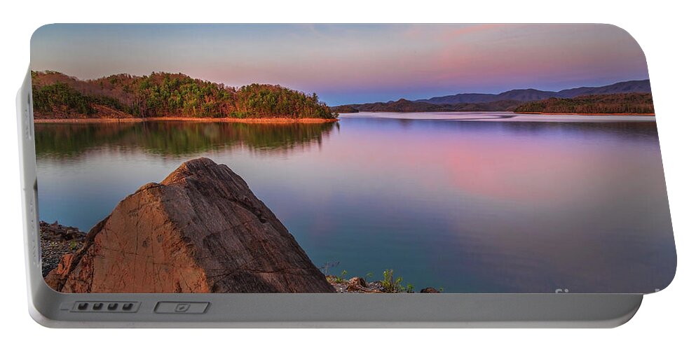 South Holston Portable Battery Charger featuring the photograph South Holston at Sunset by Shelia Hunt