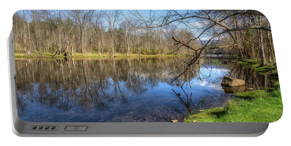River Portable Battery Charger featuring the photograph South Holston River in Spring II by Shelia Hunt