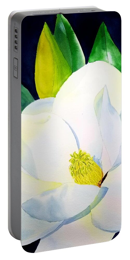Southern Magnolia Portable Battery Charger featuring the painting Southern Magnolia by Ann Frederick
