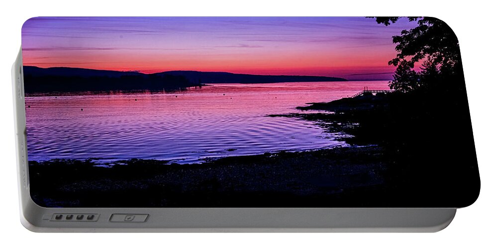 South Freeport Harbor Maine Portable Battery Charger featuring the photograph Southwest Harbor Sunrise by Tom Singleton