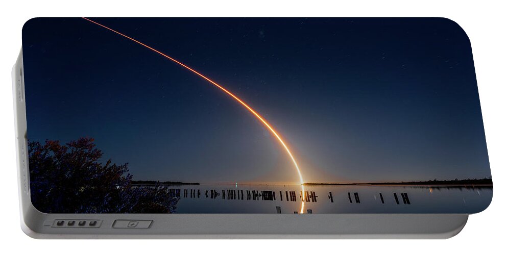 Spacex Portable Battery Charger featuring the photograph SpaceX Falcon 9 Night Launch by Norman Peay
