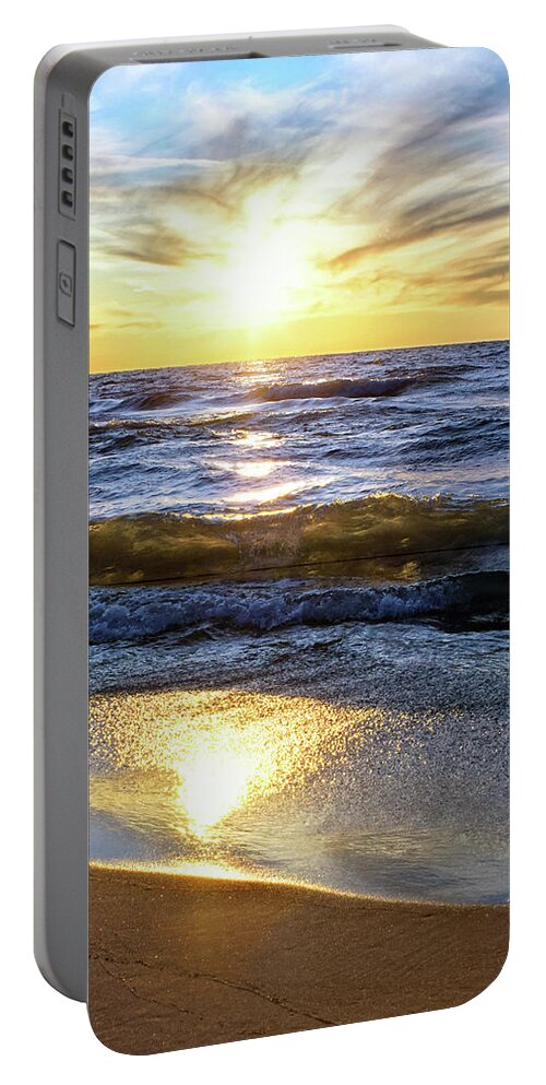 Oval Beach Portable Battery Charger featuring the photograph Sparkle and Gleam by Kathi Mirto