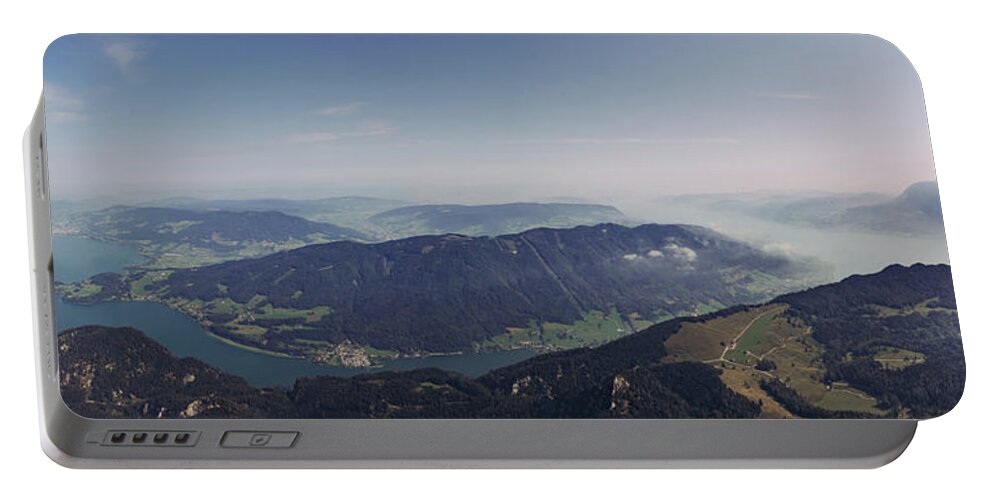 Saint Wolfgang Of Regensburg Portable Battery Charger featuring the photograph View of Austria two lakes Mondsee and Attersee by Vaclav Sonnek