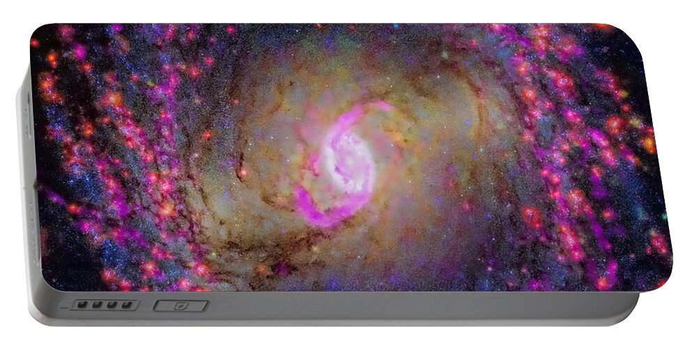 Deep Space Portable Battery Charger featuring the photograph Spiral Galaxy NGC 3351 by Dale Kauzlaric